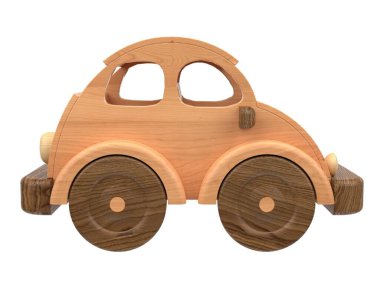 3d render of wooden toys. Wooden toys on a light background. 3d render.