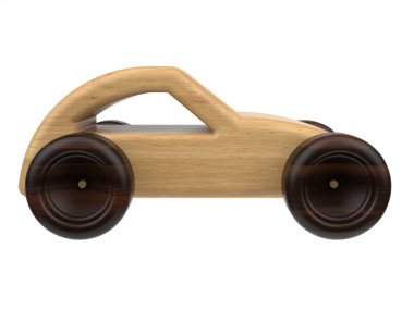  3d render of wooden toys. Wooden toys on a light background. 3d render.