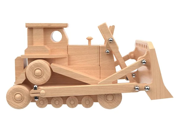 3D渲染木制玩具 浅色背景的木制玩具 3D渲染 — 图库照片
