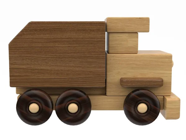 Rendering Von Holzspielzeug Holzspielzeug Auf Hellem Hintergrund Darstellung — Stockfoto