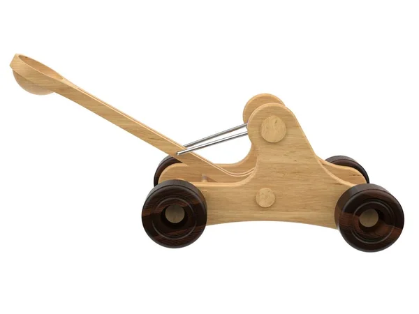 木製のおもちゃの3Dレンダリング 軽い背景に木製のおもちゃ 3Dレンダリング — ストック写真