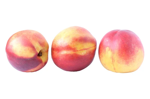 Fresh Peaches Isolated White Background — Stock Photo, Image