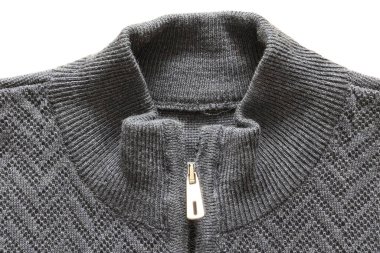 Beyaz bir arka plan üzerinde siyah fermuar