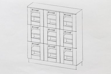 Modern bir ofis binasının taslağı..