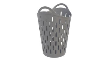 Plastik bir banyo sepetinin hafif arka planda 3 boyutlu görüntüsü. 3d hazırlayıcı.