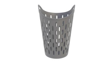 Plastik bir banyo sepetinin hafif arka planda 3 boyutlu görüntüsü. 3d hazırlayıcı.