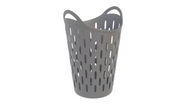 Plastik bir banyo sepetinin hafif arka planda 3 boyutlu görüntüsü. 3d hazırlayıcı.