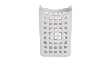 Plastik bir banyo sepetinin hafif arka planda 3 boyutlu görüntüsü. 3d hazırlayıcı.