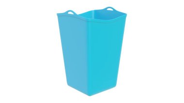 Plastik bir banyo sepetinin hafif arka planda 3 boyutlu görüntüsü. 3d hazırlayıcı.