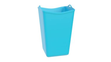 Plastik bir banyo sepetinin hafif arka planda 3 boyutlu görüntüsü. 3d hazırlayıcı.