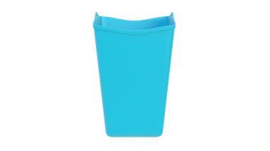 Plastik bir banyo sepetinin hafif arka planda 3 boyutlu görüntüsü. 3d hazırlayıcı.
