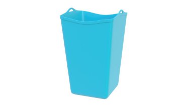 Plastik bir banyo sepetinin hafif arka planda 3 boyutlu görüntüsü. 3d hazırlayıcı.