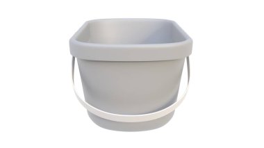 Plastik bir banyo sepetinin hafif arka planda 3 boyutlu görüntüsü. 3d hazırlayıcı.