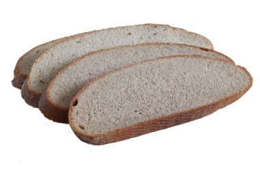 Beyaz arka planda izole edilmiş taze ekmek.