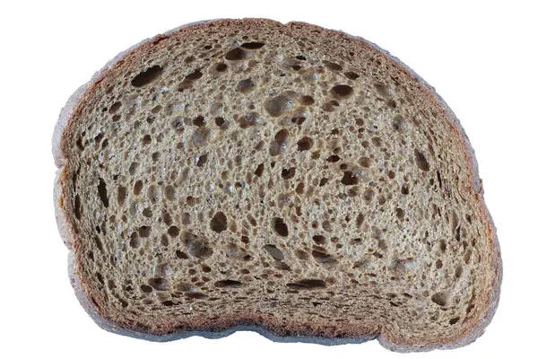 Beyaz arka planda izole edilmiş çavdar ekmeği. en üstteki görünüm.
