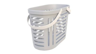 Beyaz arka planda izole edilmiş modern metal kovanın 3 boyutlu görüntüsü