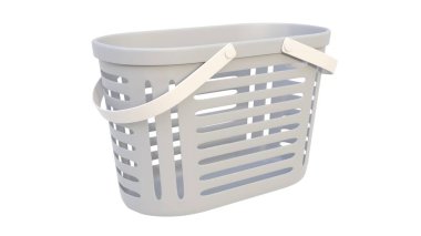 Beyaz arkaplanda plastik kova