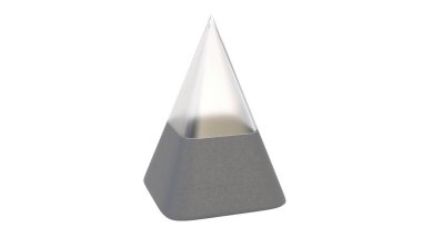 3 boyutlu gümüş vazo.