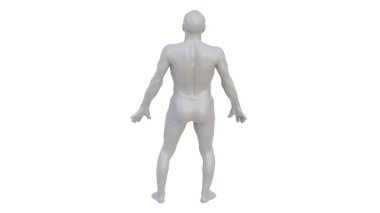 Vücutlu karikatür karakterinin 3 boyutlu canlandırması