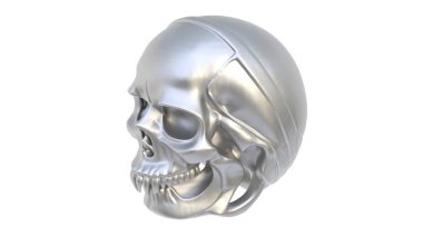 Beyaz arka planda kafatası. 3 Boyutlu Hazırlama.