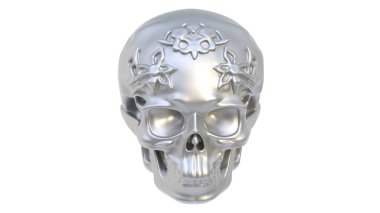 Gümüş metalli kafatası