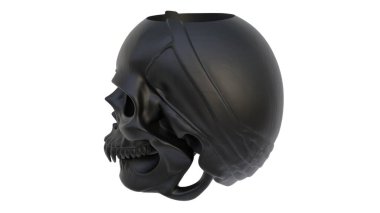 Dekoratif soyut kafatasının ışık arka planında 3 boyutlu canlandırması. 3d hazırlayıcı.