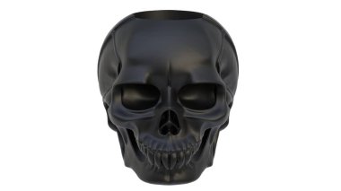 Dekoratif soyut kafatasının ışık arka planında 3 boyutlu canlandırması. 3d hazırlayıcı.