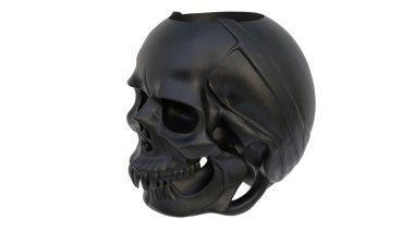 Dekoratif soyut kafatasının ışık arka planında 3 boyutlu canlandırması. 3d hazırlayıcı.