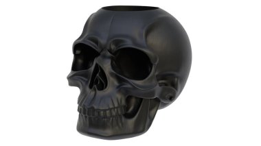 Dekoratif soyut kafatasının ışık arka planında 3 boyutlu canlandırması. 3d hazırlayıcı.