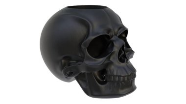 Dekoratif soyut kafatasının ışık arka planında 3 boyutlu canlandırması. 3d hazırlayıcı.