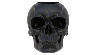 Dekoratif soyut kafatasının ışık arka planında 3 boyutlu canlandırması. 3d hazırlayıcı.