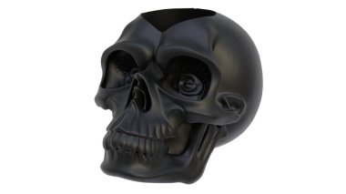 Dekoratif soyut kafatasının ışık arka planında 3 boyutlu canlandırması. 3d hazırlayıcı.