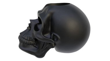 Dekoratif soyut kafatasının ışık arka planında 3 boyutlu canlandırması. 3d hazırlayıcı.