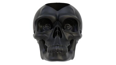 Dekoratif soyut kafatasının ışık arka planında 3 boyutlu canlandırması. 3d hazırlayıcı.