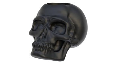 Dekoratif soyut kafatasının ışık arka planında 3 boyutlu canlandırması. 3d hazırlayıcı.