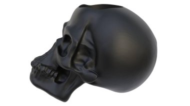 Dekoratif soyut kafatasının ışık arka planında 3 boyutlu canlandırması. 3d hazırlayıcı.