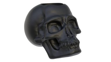 Dekoratif soyut kafatasının ışık arka planında 3 boyutlu canlandırması. 3d hazırlayıcı.