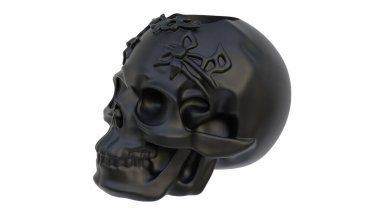 Dekoratif soyut kafatasının ışık arka planında 3 boyutlu canlandırması. 3d hazırlayıcı.