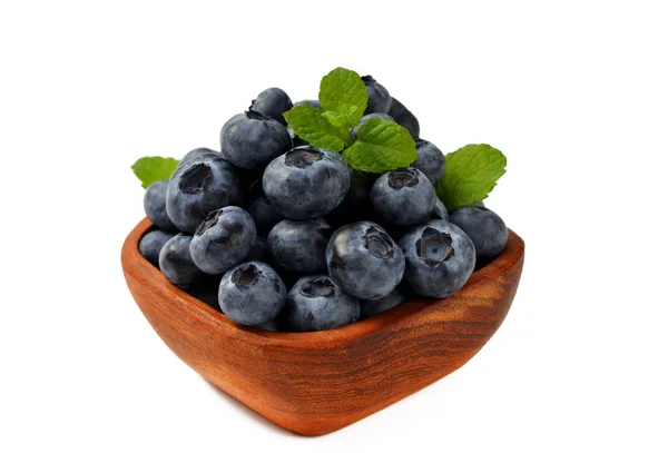 Blueberries Bowl Isolated White Background — Stock Photo, Image