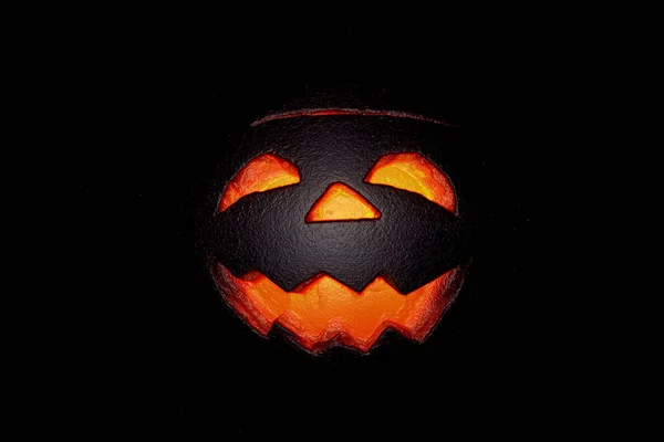 Halloween Jack Lantern Maske Auf Schwarzem Hintergrund — Stockfoto