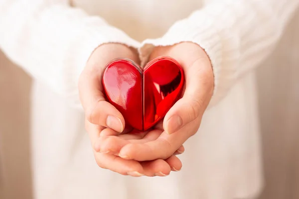 Hands Holding Souvenir Heart Gesture Protection Care Concept Maintaining Health — Stockfoto