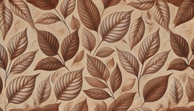 2025 mocha mousse renginde görünür gevrek damarlı yapraklar, koyu kahverengi, kahve rengi, yumuşak kahverengi. Motif duvar kağıdı, doğal motif
