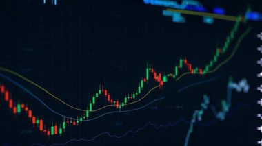 Şifreleme ve borsada işlem performansı grafiği. Analizler, borsa performansı, ticaret, iş yönetimi