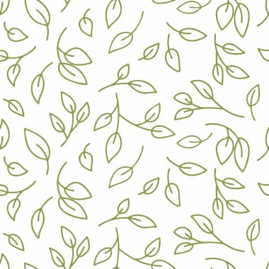 Soyut Yeşil Yapraklar Kusursuz Desen / Soyut Yeşil Yapraklar Kusursuz Desen