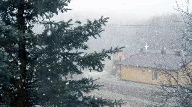 Tek Renkli Minimalist Doğa Karlı Karşılama Kış Görüntüsü