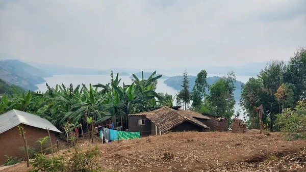 Csodálatos Nagyon Szép Képek Tájakról Sárházakról Ruanda Számos Régiójában Falujában — Stock Fotó