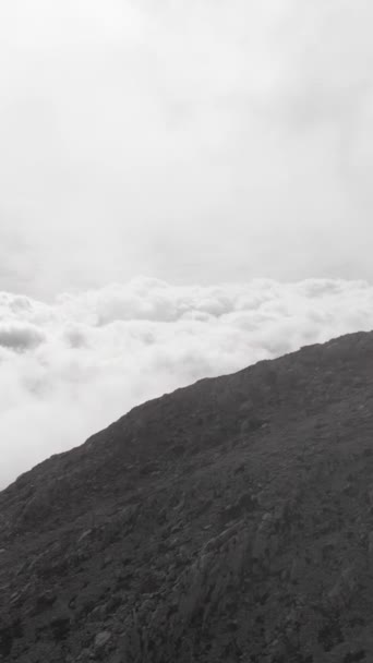 Impressionante Tiro Vertical Aéreo Cinematográfico Drone Voando Através Das Nuvens — Vídeo de Stock