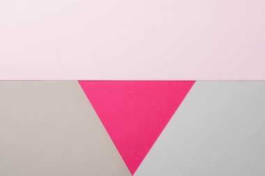 Abstract Viva Magenta and Complementary Colored Paper Textures Minimalist Background. Geometrical multicolored paper flat lay background. Viva Magenta. Minimalism, geometry and symmetry template.