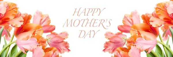 Glückliches Muttertagsbanner Muttertagskarten Entwerfen Floraler Hintergrund Stockbild