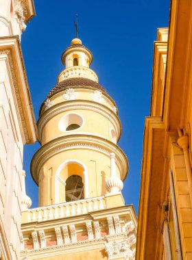Bell tower of the basilica of Menton